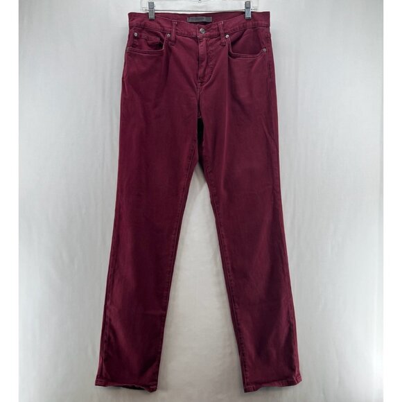 Joe's The Brixton Straight Narrow Jeans Men 33 Stretch 5-Pocket Zip Fly Burgundy - Picture 1 of 14